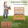2-Tier Raised Garden Bed with Trellis and Drainage Hole-Orange