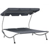 Outsunny Double Outdoor Bed, with Canopy - Light Grey