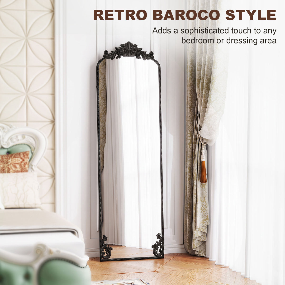 HOMCOM Floor Mirror in Black