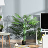 Outsunny 125cm/4FT Artificial Palm Plant Decorative Tree with Nursery Pot, Fake Plastic Indoor Home Office D√É¬©cor, Green