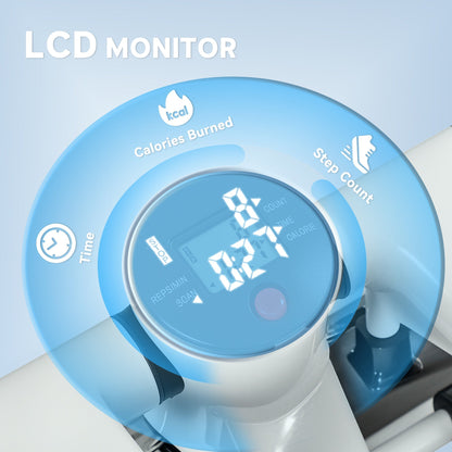 جهاز مشي صغير سبورت ناو، مع شاشة LCD، ودواسات مانعة للانزلاق، لون أبيض