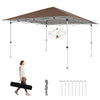 3.5 x 3.5 M Pop up Canopy Tent with UPF50+ Sun-Protective Top and Carry Bag-Brown