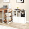 3-Cube Bookcase 3-Tier Bookshelf with Cabinet Modern Book Shelf-White