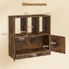 3-Cube Bookcase 3-Tier Bookshelf with Cabinet Modern Book Shelf for Small Space-Rustic Brown