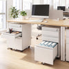 3-Drawer Mobile File Cabinet with 5 Casters and 2 Keys for A4-White