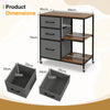 3 Drawer Wooden Mobile File Cabinet with Open Storage Shelves-Rusticbrown
