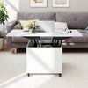 3-In-1 Lift Top Coffee Table with Hidden Storage Drawers and  360° Lockable Wheels-White