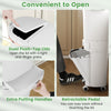 3-Layer Sorting Trash Bin with 2 Removable Buckets-White