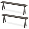 3-Person Outdoor Bench Set of 2 with 360 kg Bearing Capacity-Dark Brown
