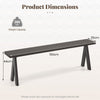 3-Person Outdoor Bench Set of 2 with 360 kg Bearing Capacity-Dark Brown