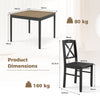 3-Piece Dining Table Set Wooden Square Kitchen Table with 2 Upholstered Chairs for 2 People-Rustic Brown