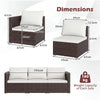 3-Piece Outdoor Wicker Sectional Sofa Set PE Rattan Modular Couch with Thick Cushions-White