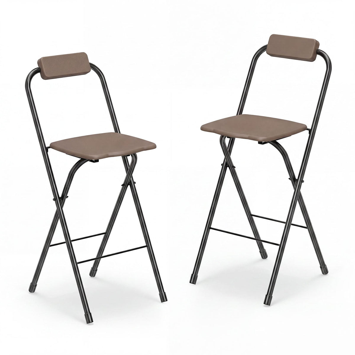 3-Piece Patio Bar Set and Outdoor BBQ Canopy with Bar Table and 2 Folding Bar Stools for Backyard-Brown