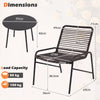 3 Piece Patio Bistro Set Rattan Chairs with Side Table Outdoor Wicker Conversation Set-Black