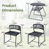 3-Piece Patio Bistro Set with Solid Metal Frame for Porch-Black