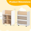 3-Tier Bookshelf for Kids with Wheels Double-sided Book Display-White