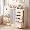 3-Tier Dinosaur Toy Chest with 5 Removable Bins and 2 Shelvesfor Playroom-Beige