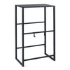 3-Tier Drink Crate Rack with Shelf and 2 Hanging Hooks-Black
