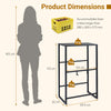 3-Tier Drink Crate Rack with Shelf and 2 Hanging Hooks-Black