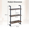 3-Tier Floating Shelf Wall Hanging Display Storage Rack for Living Room-Rustic Brown