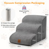 3-Tier Foam Non-Slip Dog Ramp with Gentle Slope Surface-Grey