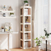 3-Tier Foldable 360° Rotating Bookshelf with Swivel Base-White