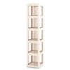 3-Tier Foldable 360° Rotating Bookshelf with Swivel Base-White