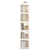 3-Tier Foldable 360° Rotating Bookshelf with Swivel Base-White