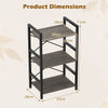 3-Tier Industrial Bookshelf with Metal Frame for Home Office-Oak