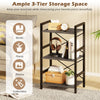 3-Tier Industrial Bookshelf with Metal Frame for Home Office-Oak