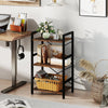 3-Tier Industrial Bookshelf with Metal Frame for Home Office-Rustic Brown