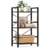 3-Tier Industrial Bookshelf with Metal Frame for Home Office-Rustic Brown