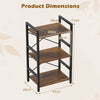 3-Tier Industrial Bookshelf with Metal Frame for Home Office-Rustic Brown