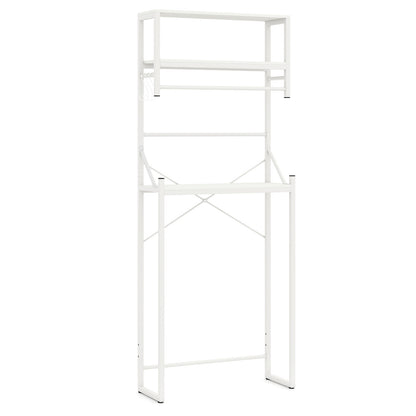 3-Tier Over Toilet Bathroom Organizer with Towel Holder and Adjustable Bottom-White