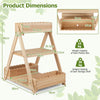 3-Tier Raised Garden Bed with 3 Planter Boxes and 2 Storage Shelves-Natural