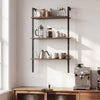 3-Tier Wall Mounted Shelves for Living Room Home Office-Rustic Brown