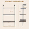 3-Tier Wall Mounted Shelves for Living Room Home Office-Rustic Brown