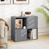 3-Tier Bookshelf with Dual Anti-Tipping Kits and 2 Cabinets-Grey