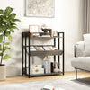 3-Tier Bookshelf with Adjustable Shelves and Metal Frame-Grey