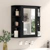 3-Tier Mirrored Wall Mounted Bathroom Cabinet-Black