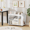 3-Tier Side End Table Rolling Nightstand with Universal Wheels-White