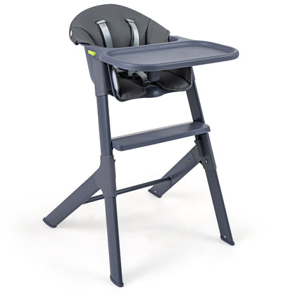3-in-1 Baby High Chair with Detachable Tray & Safety Belt for 6-36 Months-Grey