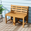 3-in-1 Convertible Bench with 2 Built-in Chairs for Patio