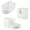 3-in-1 Convertible Kids Sofa Bed with Washable Zippered Covers-White