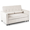 3-in-1 Convertible Sleeper Sofa Bed Pull Out Couch Bed-Beige