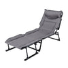 3-in-1 Folding Camping Cot with Adjustable Backrest Convertible Single Sofa-Grey