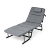 3-in-1 Folding Camping Cot with Removable Mattress and Flip-up Pillow-Grey