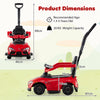 3-in-1 Push Car for Toddlers Toyota Licensed Sliding Car with Handle and Music-Red