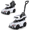 3-in-1 Push Car for Toddlers Toyota Licensed Sliding Car with Handle and Music-White