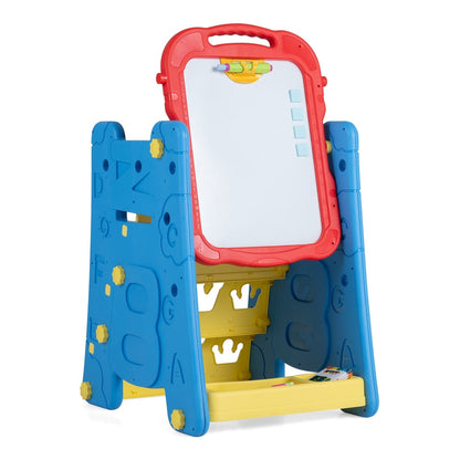 3 in 1 Art Easel with a magnetic whiteboard on one side and a chalkboard on the other
